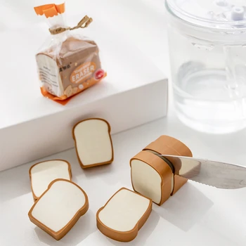 4 adet Sevimli Ekmek Silgi Tost Dilim Silgi Öğrenci Ödev Notları Modifikasyon Kalem Düzeltme Silgi Sevimli Okul Malzemeleri