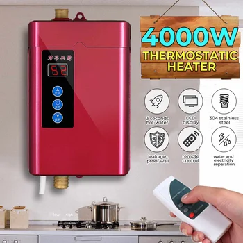 4000W 110-240V Anlık Elektrikli Mini haznesiz su ısıtıcı Sıcak Anlık su ısıtıcı Sistemi Mutfak Banyo için