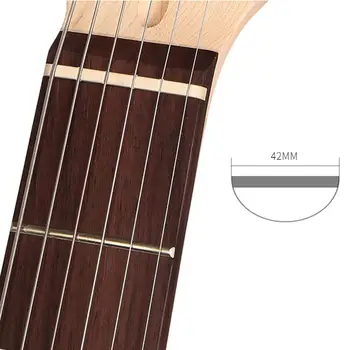 42mm / 1.65 in Kemik Somun 6 Dizeleri Elektro Gitar Strat Stratocaster Tele ST TL 42*3.5*5.3 mm (1.65 * 0.14* 0.21 inç) / 4.6 MM (0.18 i