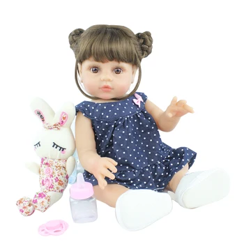 48CM ve 55CM İki Boyutları Tam Yumuşak Silikon Vücut Yeniden Doğmuş Bebek Bebek Kız Vinil Yenidoğan Banyo Giyinmek Oyuncaklar Bonecas doğum günü hediyesi