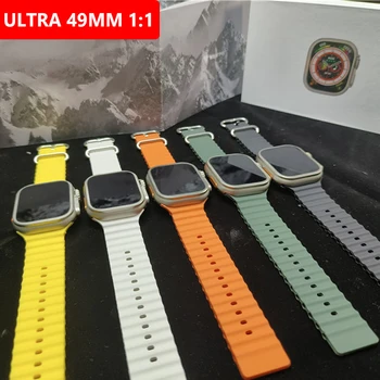 49mm Ultra Max akıllı saat Serisi 8 Smartwatch bant kilidi ile Vücut Sıcaklığı Erkekler Kadınlar NFC Bluetooth Çağrı Spor İzle 2.05