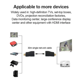 4K 3D HDMI Uyumlu Genişletici Adaptörü 30M Uzatma CAT5e / CAT6 UTP Ethernet Kablosu RJ45 Port LAN Ağ HDTV İçin