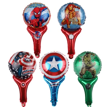 5/10 adet 50 * 28cm Süper Kahraman El Sopa Folyo Balonlar Avenger Hulk Örümcek Demir Adam Globos Doğum Günü Partisi Dekorasyon Çocuk Oyuncakları Hediye