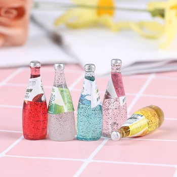5 Adet Mini Meyve Suyu/Bira Şişesi DIY Takılar Sim Oyuncaklar Dolgu Malzemesi Balçık Aksesuarları içecek şişesi Lizun Model Aracı Oyuncaklar
