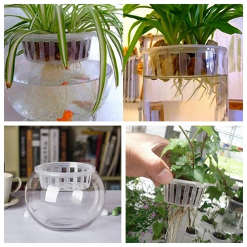 5 adet Plastik Örgü Tencere Net Klonlama Sepeti Topraksız Akvaryum Eklemek Bitkiler Büyüme Saksı Tepsisi Bahçe Malzemeleri LNY9198