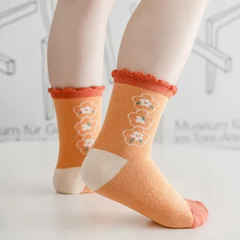 5 Pairs Pamuk Çocuk Çorap Sıcak Kış Çorap Bebek Kız Sevimli Karikatür Yenidoğan Toddler Çorap Rahat Spor Erkek Çorap 1-12 Yıl