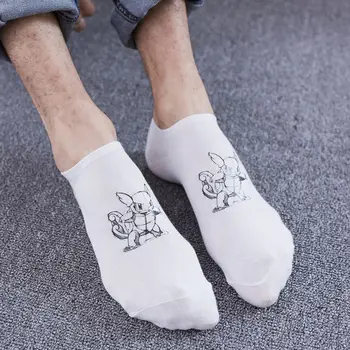 5 Pairs Pokemon 3D Baskılı Çorap Unisex Görünmez Çorap Moda Karikatür Anime Pikachu Ayak Bileği Çorap Vintage Stil Kadın Kısa Çorap