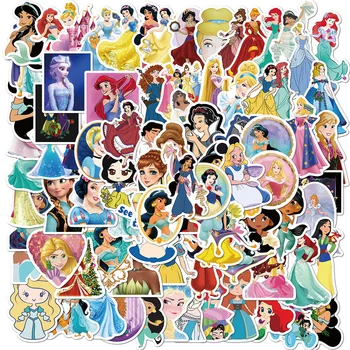 50/100 adet Disney Prenses Serisi Anime Karikatür Sticker Oyuncak Dondurulmuş Günlüğü Bilgisayar Kaykay Gitar Çocuklar Graffiti Sticker Oyuncaklar