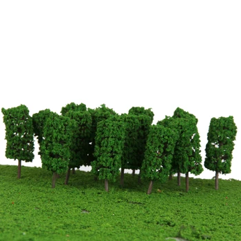 50 adet 35mm Plastik Model Ağaçları Açık Yeşil Silindir Ağacı Model Tren Düzeni Parkı Manzara 1:300 Manzara Sahne Dekorasyon Hediye
