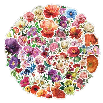 50 adet Gül Çiçek Çıkartmalar not defterleri Kscraft Çiçek Sticker Estetik Karalama Defteri Malzemeleri Scrapbooking Malzeme
