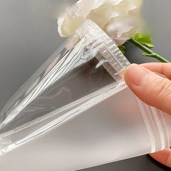 50 adet Kendinden Sızdırmazlık OPP Torba Asmak Delik Kalınlaşmak Şeffaf Buzlu Plastik paket ambalaj için DIY Takı Ekran Depolama