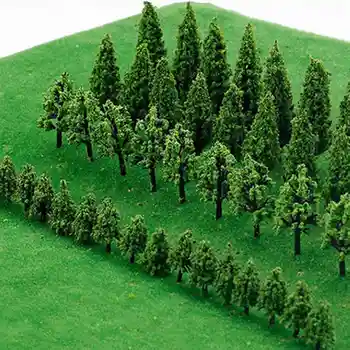 50 ADET Minyatür Ağaçlar Model Tren Demiryolu Wargame Manzara Manzara Ölçeği