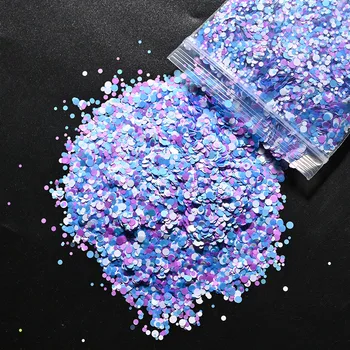 50 g / torba Tırnak Glitter Pailette Ultra Ince Nokta Pul Gevreği Yuvarlak Karışık Renkli Tırnak Sanat Dekorasyon Manikür Aksesuarları YL-11