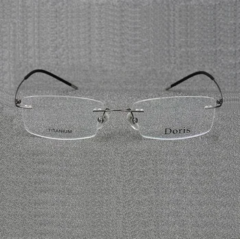 52-18-140 ultra saf titanyum dikdörtgen kare çerçevesiz gözlük çerçevesi erkekler ve kadınlar için donatılmış miyopi gözlük frame6210