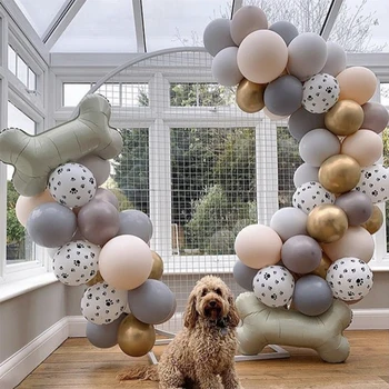 54 adet / grup Evcil Köpek Paw Lateks Balonlar Hayvan Doğum Günü Partisi Dekorasyon Helyum Globos Malzemeleri Çocuk Oyuncakları Topu Şişme Balonlar