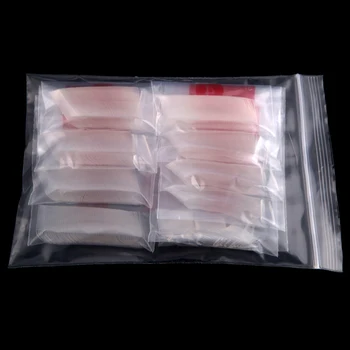 550 Adet / torba ABS Plastik Doğa Şeffaf Şeffaf Yanlış Yapay Tırnak Tabut Ucu DIY Nail İpuçları Yarım Sahte Kapak 10 Boyutları