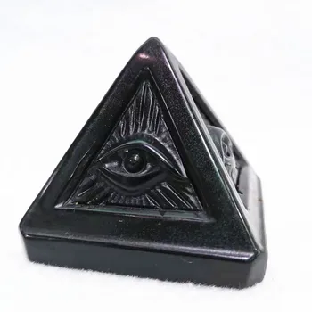 55mm Siyah obsidyen piramit Nazar Şifa Kristal Çakra Taş