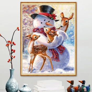 5D DIY Elmas Boyama Noel Baba Çapraz Dikiş Seti Tam Kare Nakış Noel Kardan Adam Mozaik sanat resmi Dekor Hediye Satış