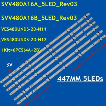 6 adet LED Şerit VES480UNDS-2D-N11 SVV480A16A SVV480A16B_5LED_Rev03_150803 İçin 48HB6T62U 48HB6T72U JVC LT-48C780 LT-48C770
