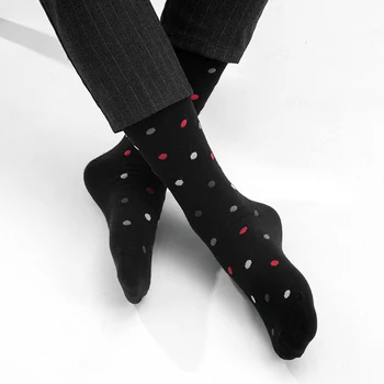 6 Pairs Pamuk Erkekler iş çorabı Yüksek Kaliteli Rahat Yumuşak Sıkıştırma Bahar Sonbahar Marka Siyah Artı Boyutu erkek Elbise Çorap