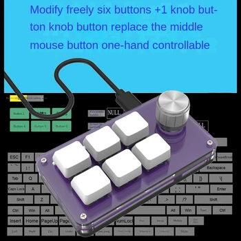 6 Tuşları + 1 Topuzu Özel Tuş Takımı 6 Tuşları Makro Programlama Özel Tek Elle OSU Oyun Mini Mekanik Klavye