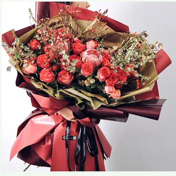 60cm 20 ADET 2 renk Çiçek Ambalaj Kağıdı Hediye Su Geçirmez Çift taraflı Renkli Çiçekçi Ambalaj Kağıtları Çiçek Buketi Paketi Malzemeleri