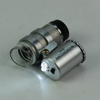 60x Mini Cep LED UV Kuyumcular Büyüteç Mikroskop Cam Mücevher Büyüteç Damla Nakliye