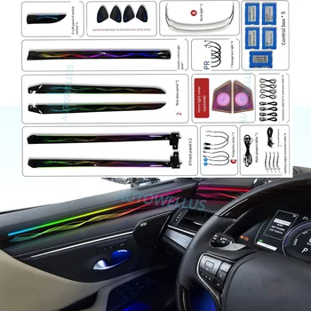 64 Renk Seti Lexus ES 2018-2021 İçin direksiyon Kontrolü Dekoratif Ortam ışığı LED Atmosfer Lamba Kapı işıklı Şerit