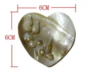 6cmx6cm doğal düz kalp şeklinde sedef kabuk oyma kolye