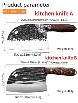 7 inç Mutfak Bıçağı Et Cleaver Dövme Çelik Bıçak Renk Ahşap Saplı Kemik Kesici Çin Dilimleme Profesyonel şef bıçağı Araçları
