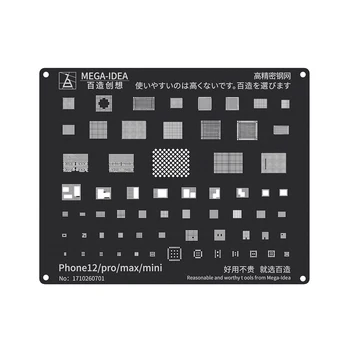 8 adet / grup Siyah BGA Reballing Stencil Kiti iPhone 13 12 11 Pro MAX XS XR X 8 7 6S 6 CPU IC Çip Teneke Dikim Lehimleme Net