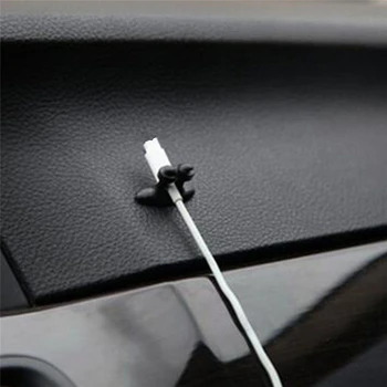 8 Adet Mini Yapışkanlı araba şarjı Hattı Toka Kelepçe Kulaklık / USB kablosu Araba Klip Otomobil İç Aksesuarları