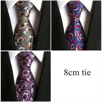 8 cm Moda Paisley Çiçek Polyester Kravatlar Erkekler Için Marka Düğün Suit Gravatas Corbatas Boyun Kravat Kravat Kravat Parti Iş