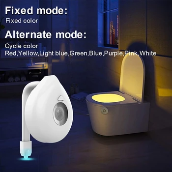 8 Renkler Akıllı PIR Hareket tuvalet sensörü Koltuk Gece Lambası Su Geçirmez Arka Klozet LED Luminaria Lamba WC tuvalet aydınlatması