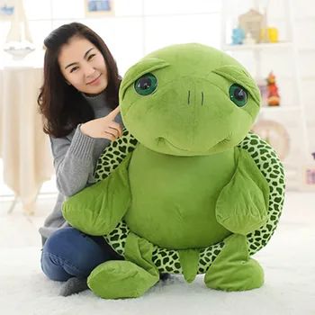 80 cm Büyük peluş oyuncak Güzel Büyük Gözler Kaplumbağa Yastık Yumuşak Doldurulmuş Hayvan Yastık Yumuşak Deniz Kaplumbağaları Bebekler çocuklar için doğum günü hediyesi