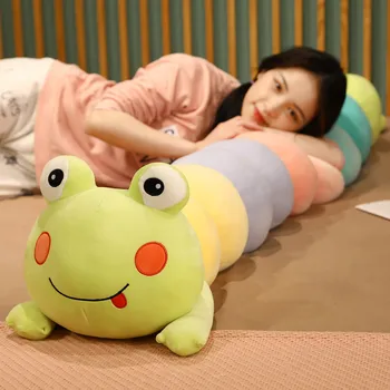 85/110cm Fox Peluş Yeni doğan Bebek Sevimli Kurbağa Oyuncak Comfort Uzun Yastık Kawaii Uyku Çocuk Yastık Kız Gıda Bebek Hayvan İçin