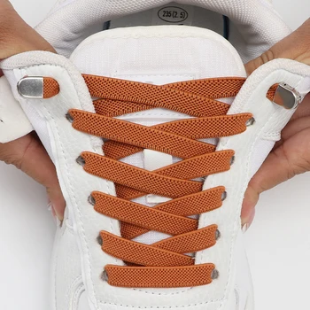 8MM Genişletilmiş Elastik Danteller Sneakers Hiçbir Kravat Ayakkabı bağcıkları Düz Ayakabı bağları olmadan Çocuklar Yetişkin Spor Ayakkabı Bağı Ayakkabı Aksesuarları