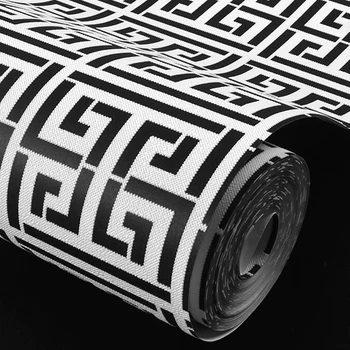 9.5 m Gri Gümüş Siyah Ve Beyaz Modern Geometrik Kafes Kabartmalı Doku 3D Duvar Kağıdı Otel Çalışma Arka Plan Dekor duvar kağıdı