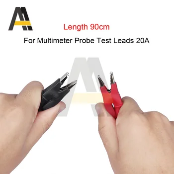 90cm Timsah Klip Testi uzatma kablosu Konektörü Çift Test Probu 4mm Timsah Klip 20A Multimetre Ölçü Aracı