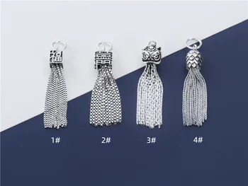925 Ayar Gümüş Moda Nimet Püskül Dangle Charms Yüksek Kalite S925 Gümüş Kolye Püsküller DIY Fantezi Takı Küpe