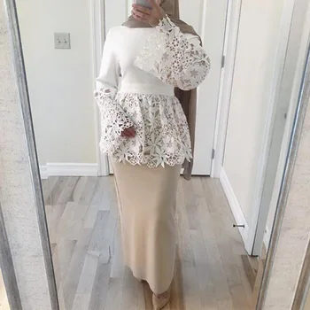 Abaya Dubai Türkiye Arapça Dantel Üst Müslüman Moda Uzun Üstleri Mujer Katar Umman Abayas Kadın Ropa Musulmana Türk İslam giyim