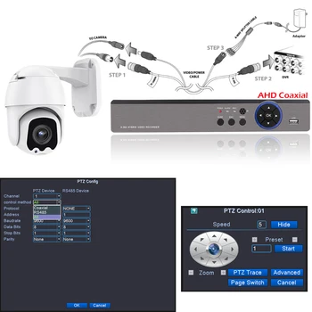 AHD 2MP 5MP PTZ Kamera Güvenlik Video Gözetim Kamera 5X Zoom Cctv Sistemi Su Geçirmez Güvenlik Ev Koruma için