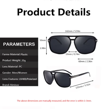 AIMISUV Kare Güneş Gözlüğü Erkekler Polarize Ayna Sürüş güneş gözlüğü Adam Marka Tasarımcısı Boy Retro Gözlük UV400