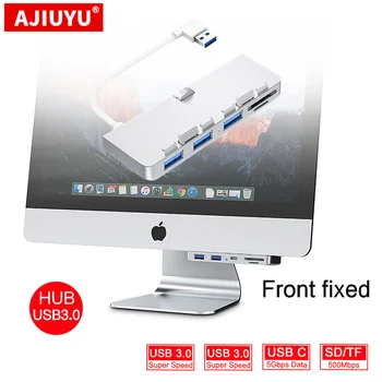AJIUYU iMac 21.5 27 PRO Için USB 3.0 Hub Dock 3 port adaptörü splitter ıle TF / SD Kart Okuyucu Ince Yekpare bilgisayar Alüminyum alaşım