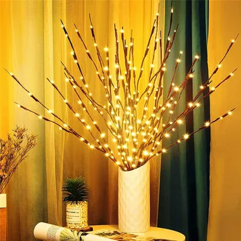 Akülü 70 cm 20 ampuller LED söğüt dalı ışık lamba vazo dolgu çiçek ışıkları noel tatil doğum günü dekoratif ışık