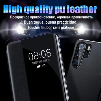 Akıllı Görünüm Flip Case Huawei P10 P20 P30 40 Pro Kapak Fundas Deri Manyetik Kılıflar Huawei Mate 9 10 20 30 Pro P10 Artı P10+