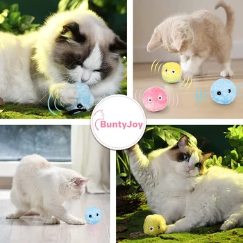 Akıllı Kedi Oyuncak İnteraktif Top Peluş Elektrikli Catnip Eğitim Oyuncak Yavru Dokunmatik Sondaj ev hayvanı ürünü Squeak Oyuncak Top Kedi Kaynağı