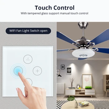 Akıllı Yaşam Wifi fan ışık anahtarı, AB / ABD tavan vantilatörü Lamba Anahtarı Tuya Uzaktan Çeşitli Hız Kontrolü Alexa ile Çalışmak, Google Ev