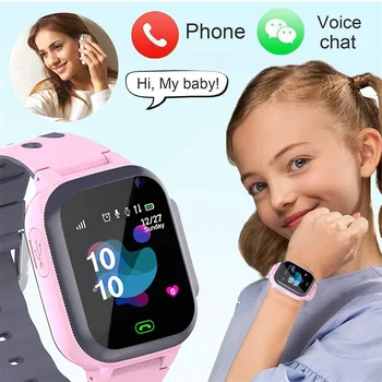 Akılı çocuk saati SOS Telefon İzle Smartwatch Çocuklar İçin Arama Sesli Sohbet Su Geçirmez Çocuk İzle Hediye IOS Android İçin