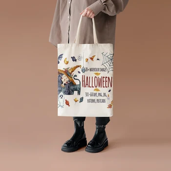 Alice İn Wonderland alışveriş çantası 2022 Moda Kadın Beyaz Kanvas omuzdan askili çanta Kız için Çift Taraflı Rahat Çocuk Tote Çanta
